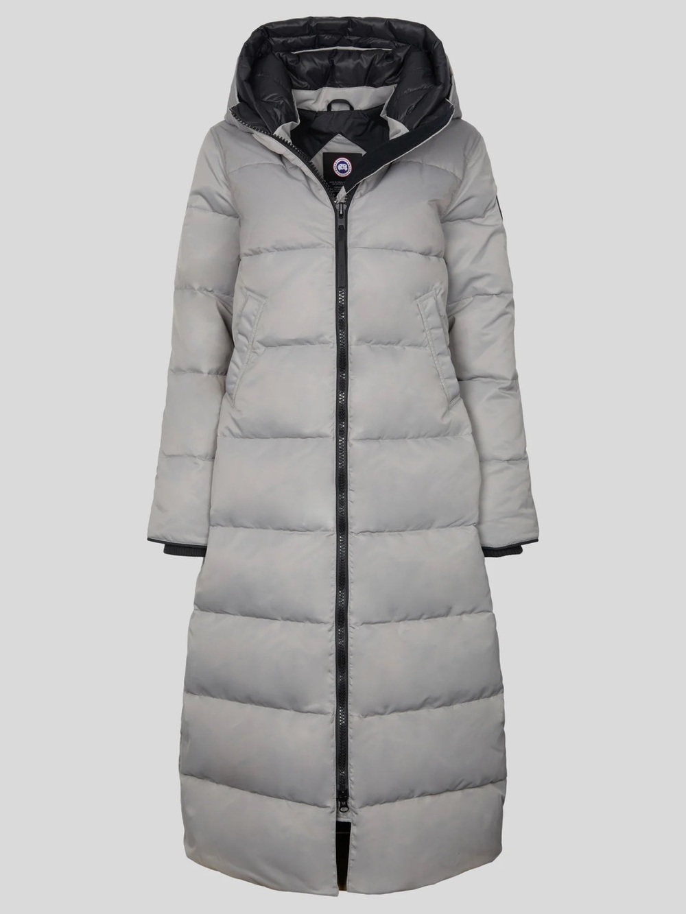 Canada Goose Mystique PARKA - Hooded Puffer Coat WILLOW GRAY with Black Trim